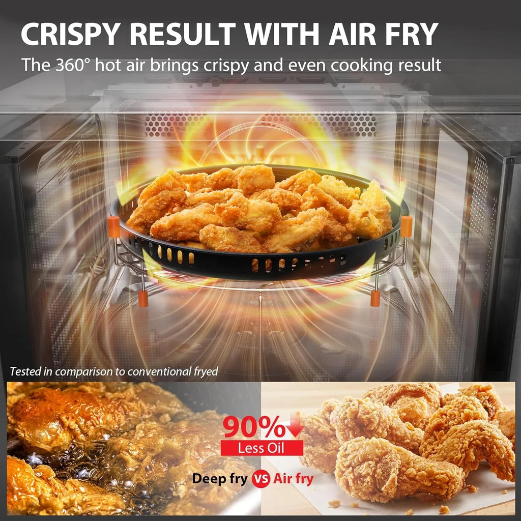 TOSHIBA 8-in-1 Countertop Microwave Oven with Air Fryer, Convection, Child-Lock, 1.0 Cu Ft, Black - image 3