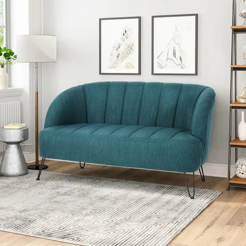 Christopher Knight Home Lupine Contemporary Fabric Loveseat with Hairpin Legs - image 6