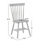 Set of 2 Spindle Back Dining Chairs Solid Rubberwood Farmhouse Style - image 27