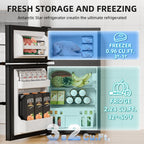 FREE VILLAGE Compact Refrigerator with Freezer,2 Door Mini Fridge,Adjustable Shelf,Small Fridge for Bedroom Office Dorm Kitchen,3.2 Cu.Ft. - image 2