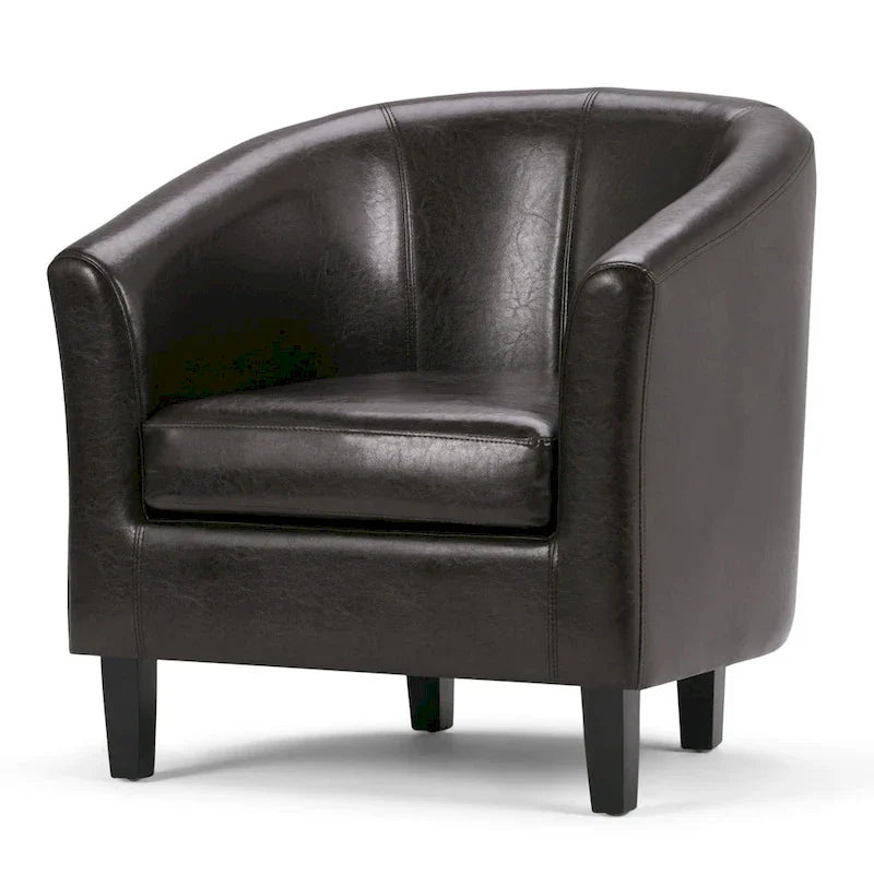 Modern Tub Accent Chair with Upholstered Seat and Wooden Legs - image 3