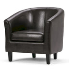 Modern Tub Accent Chair with Upholstered Seat and Wooden Legs - image 3