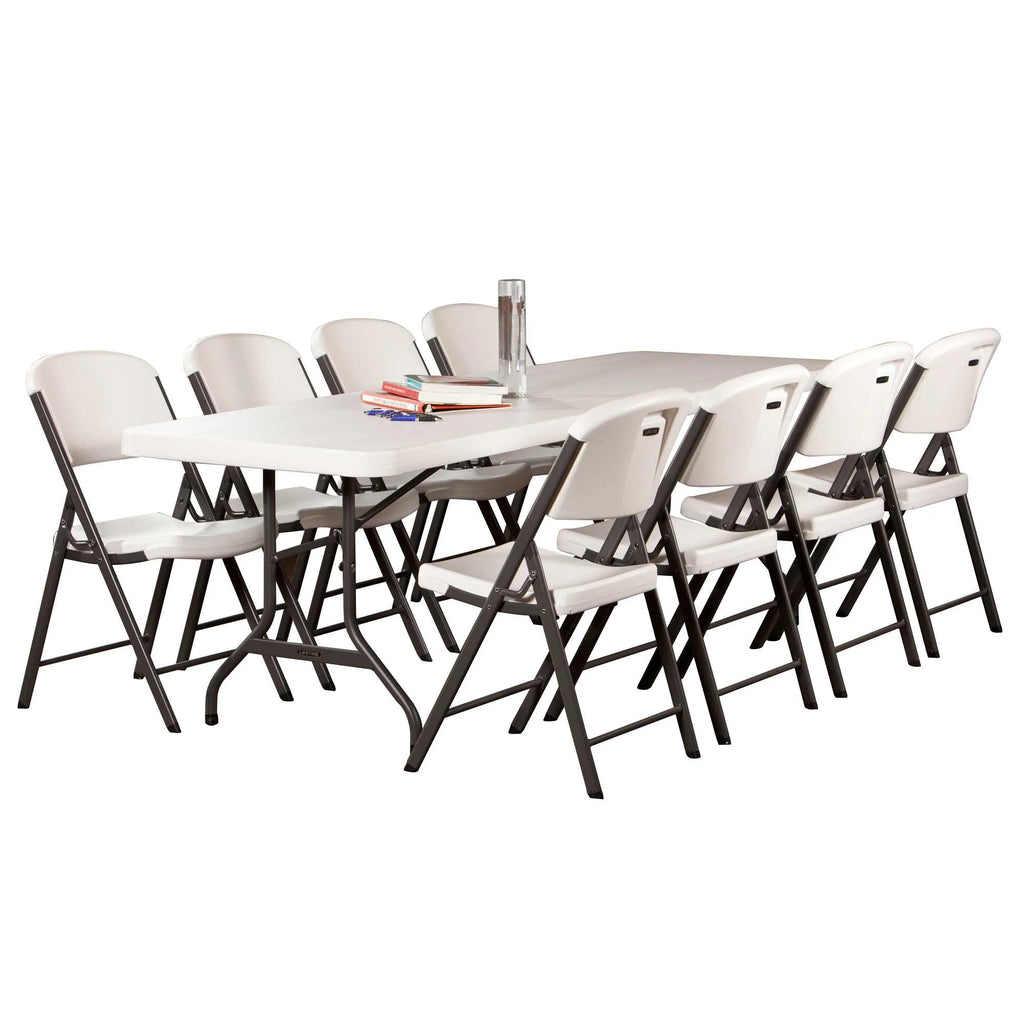 Lifetime Combo Set of (4) 8 - Foot Rectangle Folding Tables & (32) Chairs, Indoor/Outdoor Use, White (80147) - image 19