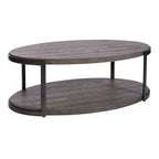Contemporary Gauntlet Gray Oval Coffee Table - image 2