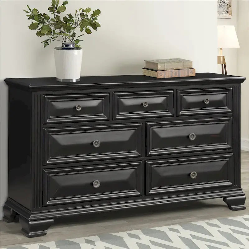 Roundhill Furniture Renova Vintage Black Wooden Bedroom Collection - image 13