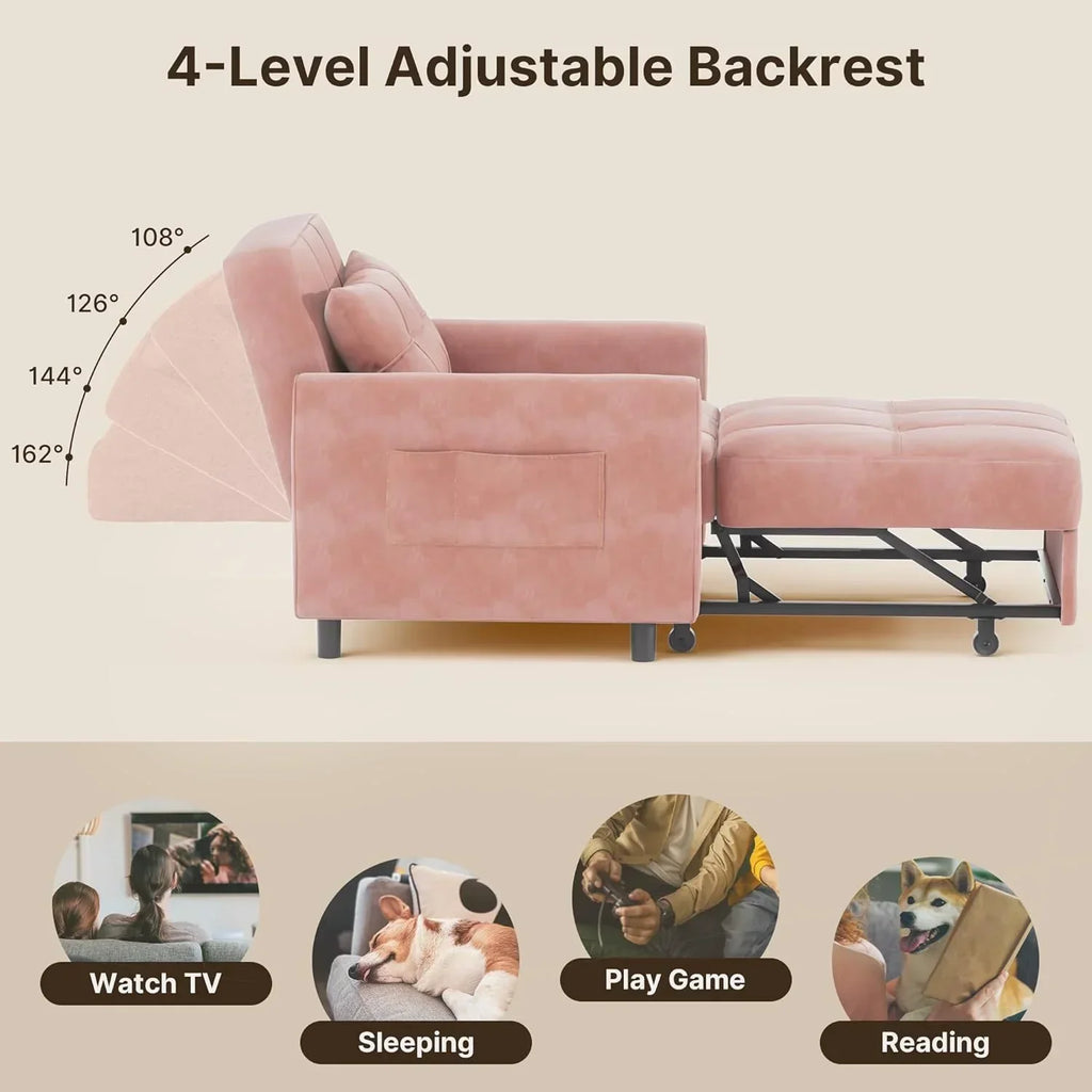 Sofa Bed Chair 3 in 1 Convertible Pullout Single Sleeper Chair Bed Spacious Multifunctional Sofa - image 41