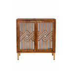 COZAYH Rustic Farmhouse Accent Cabinet with Geometric Mirror Fronts - image 5