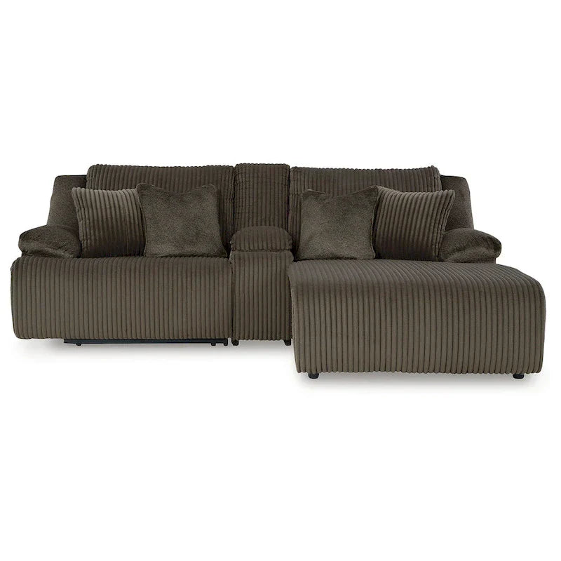 Signature Design by Ashley Top Tier 3-Piece Reclining Sectional Sofa with Chaise - Dimensions: 105W x 74D x 41H - image 3