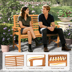 Tangkula Patio Garden Park Bench with Slatted Backrest & Seat - image 7