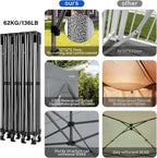 COBIZI 10x20 Heavy Duty Pop up Canopy Tent with 6 sidewalls Easy Up Commercial Outdoor Canopy Wedding Party Tents for Parties All Season Wind & Waterproof Gazebo with Roller Bag,Black(Frame Thickened) - image 138