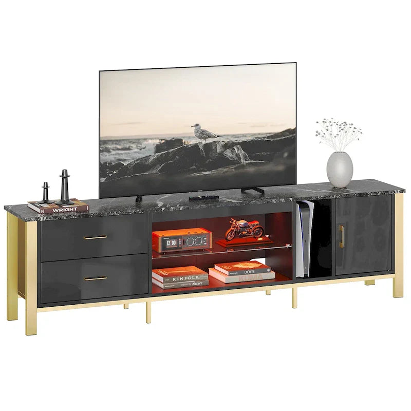 Contemporary 80-Inch TV Stand for 75/80/85 Inch TVs with 2 Drawers - image 2
