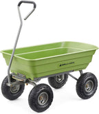 Heavy Duty Poly Utility Dump Wagon Garden Cart w/Pneumatic Tires, 6 Cu Ft - 1200 lb Capacity Outdoor Wheelbarrow for Yard, Landscaping & Gardening, Lawn Tractor or ATV Towable-Gorilla Carts - image 15
