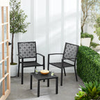 Best Choice Products 3-Piece Stackable Steel Outdoor Conversation Bistro Set, Patio Chat Furniture w/ 2 Chairs, Table- Black - image 5