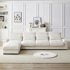 126W Large L-Shaped Corduroy Sofa with USB Charging Port - image 15