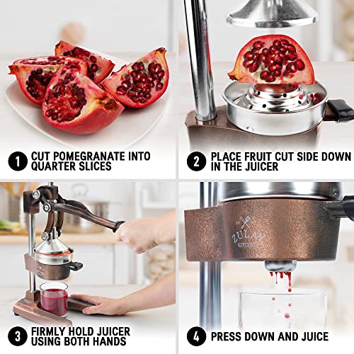 Zulay Kitchen Cast Iron Orange Juice Squeezer Heavy Duty, Easy to Clean, Professional Citrus Juicer Durable Stainless Steel Lemon Squeezer Sturdy Manual Citrus Press & Orange Squeezer (Copper): Home & Kitchen - image 5