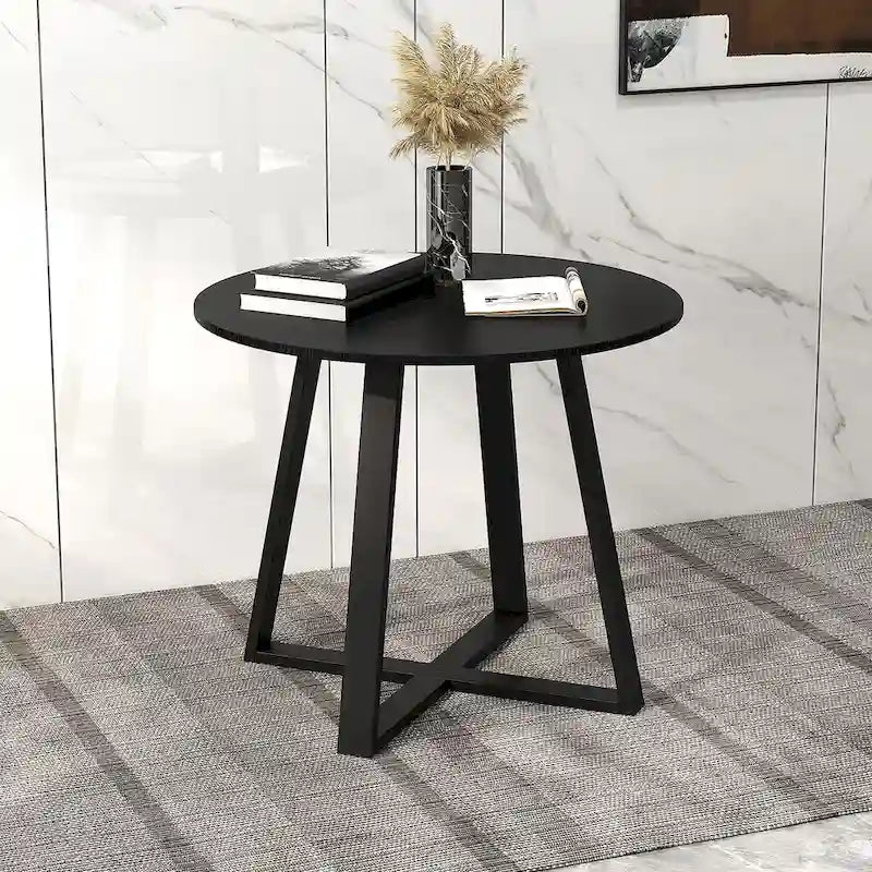 Gymax 36-Inch Round Solid Wood Dining Table for 4 with Pedestal Base - image 3