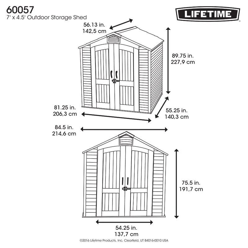7 ft. W x 4 ft. 7 in. D Plastic Storage Shed - image 4