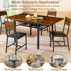 Contemporary Industrial 63.2" Extendable Dining Table with Drop Leaf, Accommodates 6 - image 20