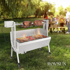 RovSun 46 Electric Rotisserie Grill 176 lbs Capacity 25w Pig Lamb Spit Roaster Rotisserie w/Lockable Wheels Wind Baffle with Adjustable Height - image 14