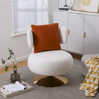 Round Barrel Chair with Fabric and Swivel Design - image 1