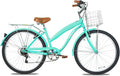 WEIZE Beach Cruiser Bike, 26 inch Commuter Bicycle for Adult Men and Women, 7-Speed/High-Carbon Steel/Front & Rear Fenders, Comfortable City Bikes with Rear Rack or Basket, Ergonomic Upright Design - image 2