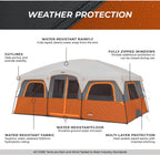 CORE Straight Wall Cabin Tents / 10 Person / 11 Person / 12 Person Large Multi Room Family Tents for Car Camping & Outdoor Adventures - image 24