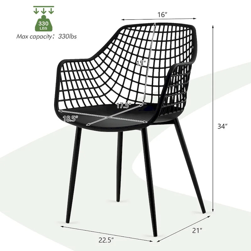 Set of 4 Modern Plastic Shell Dining Chairs with Metal Legs by Costway - image 19