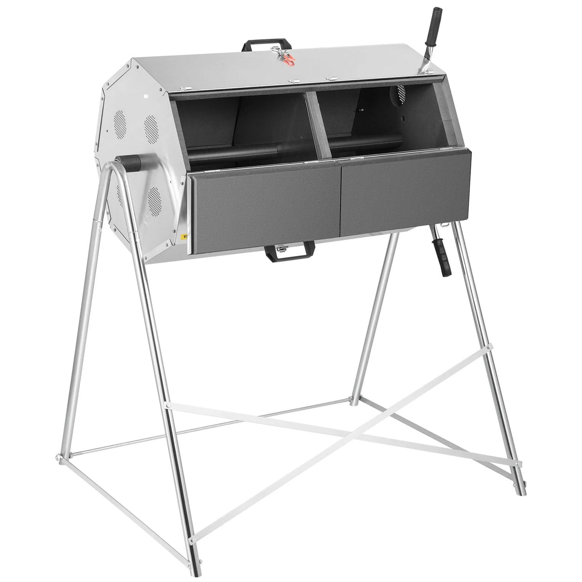 Premium 33 Gallon Steel Outdoor Compost Tumbler Bin With Dual-Chamber - image 8