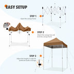 EAGLE PEAK 5x5 Pop up Canopy Tent Instant Outdoor Canopy Easy Set - up Straight Leg Folding Shelter（blue） - image 119