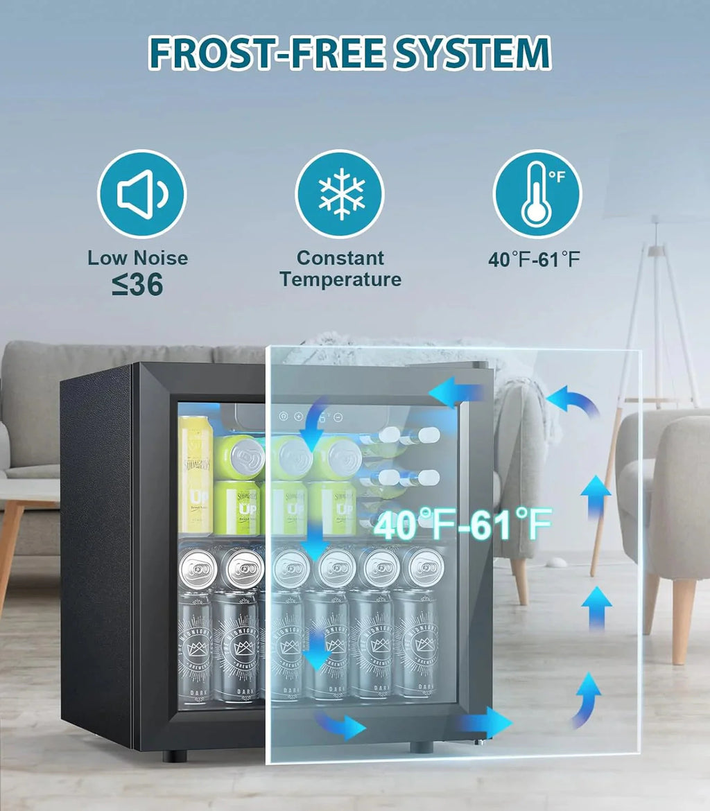 Mini Fridge 130 Can Beverage Refrigerator Cooler, 3.2 Cu.Ft Drink Fridge for Soda Wine Beer, Adjustable Temperature Control for Home Office, Black - image 40