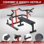 Chest Press Machine, 1050LBS Capacity, Independent Converging Arms, Weight Bench Press with Adjustable Flat Bench for Upper Body Workouts, Red - image 5