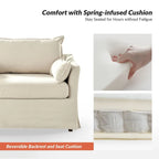 Sophie Contemporary Oversized Slipcovered Armchair and Ottoman with Lockable Rear Wheels - image 21