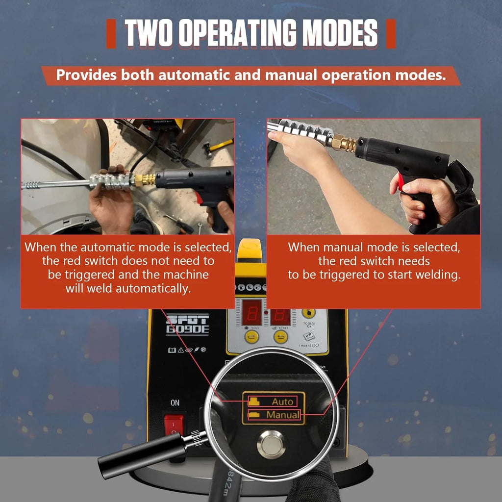 Vehicle Panel Spot Puller Dent Spotter 110V, 3500A Spot Dent Puller Welder, 3KW Car Body Stud Welding Machine Multispot Bonnet Door Repair Tool Kit - image 9