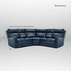 104" 3-Color Genuine Leather Power Reclining Sectional Sofa with Zero Gravity Feature, USB & USB-C Ports, and 2 Stationary Armless Chairs - image 9