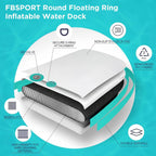 Inflatable Dock Floating Platform 8ft Inflatable Water Hammock Floating Deck for Lake W/Cupholder Round Floating Ring Float Ring Pool Float Raft Lounger Island Platform Pad - image 7