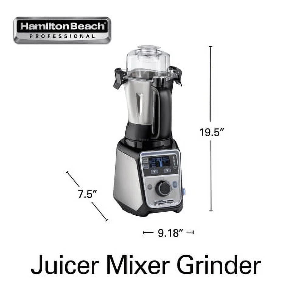 Hamilton Beach Professional 2.2 HP 120V Juicer Mixer Grinder with 3 Stainless Steel Jars, 1.5 Liters, Model 58770 - image 9