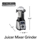 Hamilton Beach Professional 2.2 HP 120V Juicer Mixer Grinder with 3 Stainless Steel Jars, 1.5 Liters, Model 58770 - image 9
