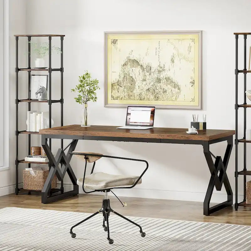 63-Inch Spacious Executive Desk for Home Office Use - image 3