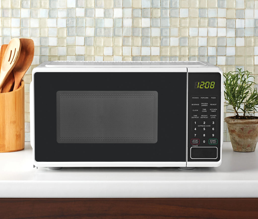 Mainstays 0.7 Cu. Ft. Countertop Microwave Oven, 700 Watts, White, New - image 11