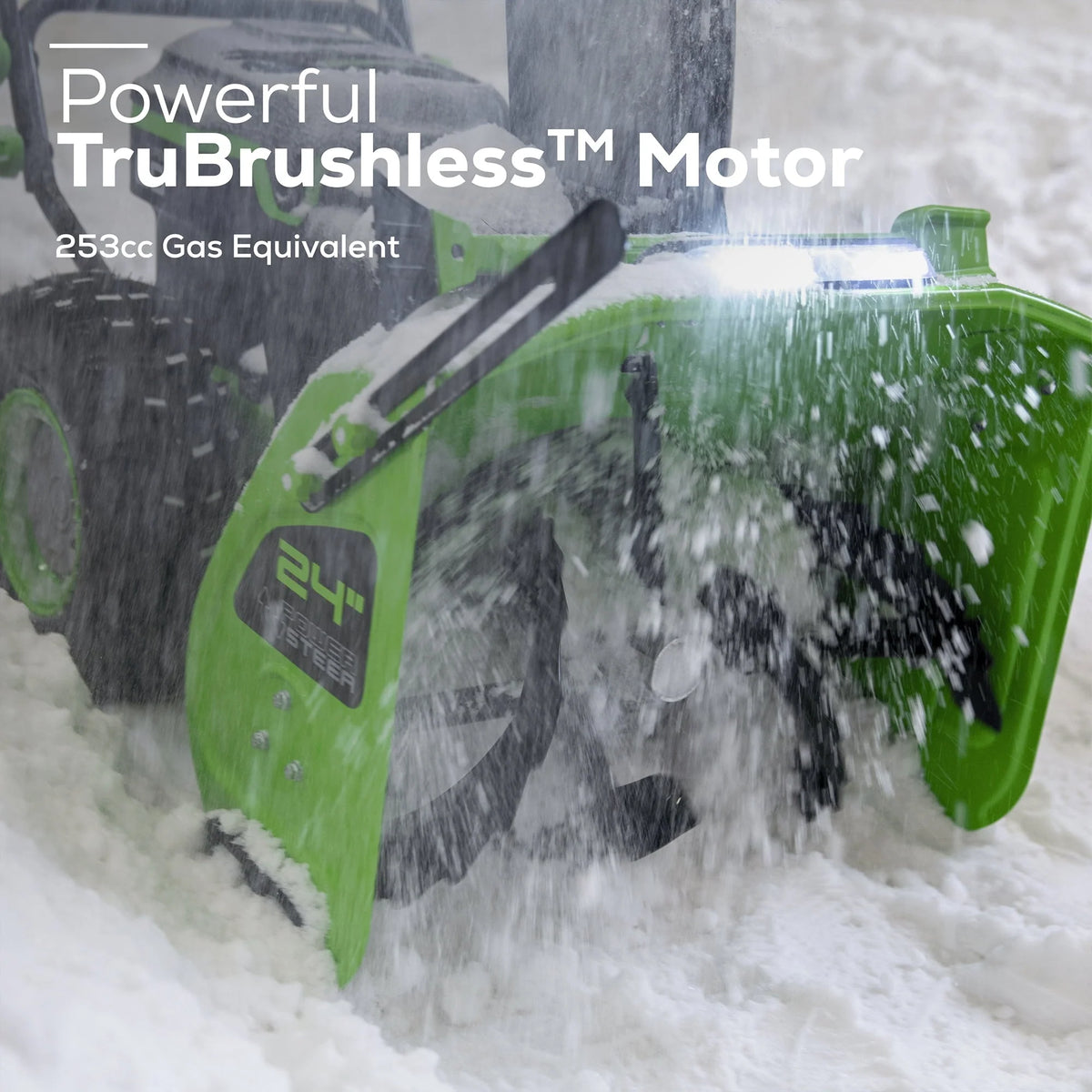 Greenworks 60V 24" Cordless Brushless Two - Stage Snow Blower with Two (2) 8.0ah Batteries & Dual - Port Charger - image 5