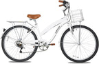 WEIZE Beach Cruiser Bike, 26 inch Commuter Bicycle for Adult Men and Women, 7-Speed/High-Carbon Steel/Front & Rear Fenders, Comfortable City Bikes with Rear Rack or Basket, Ergonomic Upright Design - image 5