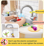 Children's small land play kitchen, wooden children's play kitchen toy set - image 3