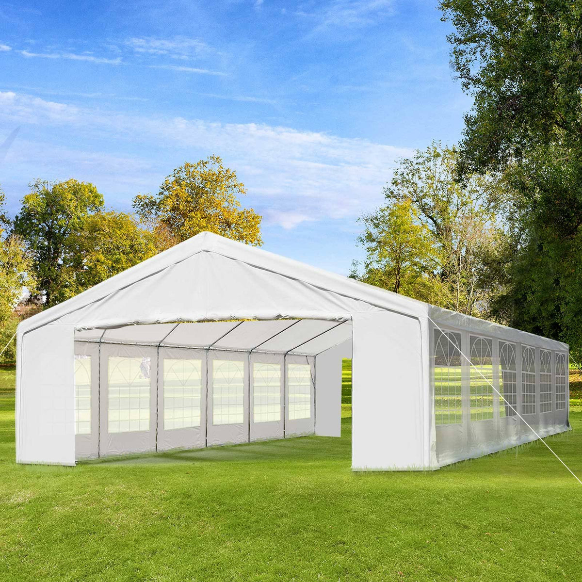 Outsunny 40'x20′ Heavy Duty Party Tent with Removable Sidewalls & Windows, White - image 1