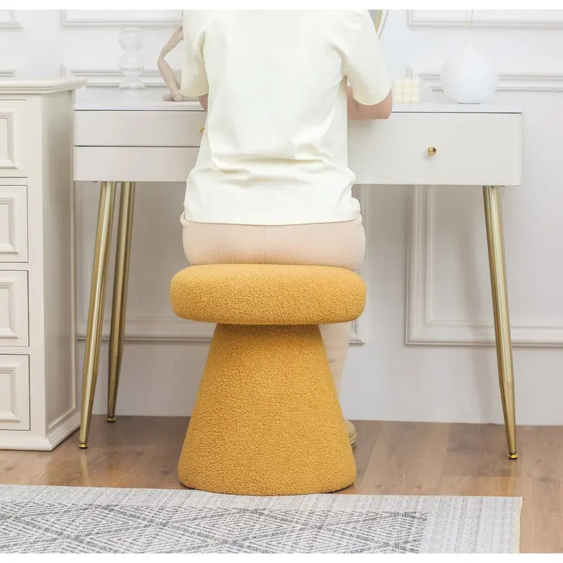 Adeco Large Soft Mushroom Ottoman - Versatile Foot Stool for Living Room and Bedroom - image 16