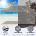 COBIZI 10x20 Heavy Duty Pop up Canopy Tent with 6 sidewalls Easy Up Commercial Outdoor Canopy Wedding Party Tents for Parties All Season Wind & Waterproof Gazebo with Roller Bag,Black(Frame Thickened) - image 151