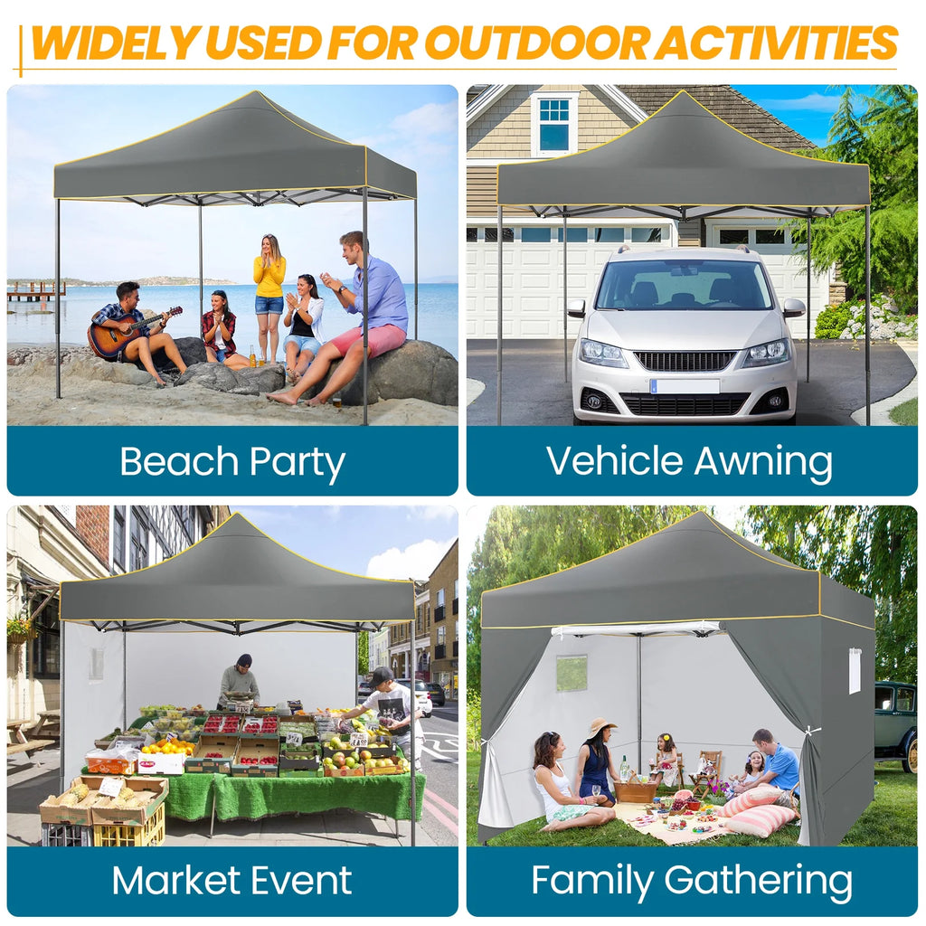Hoteel 10x15 Heavy Duty Canopy Tent with 4 Sidewalls,Pop up Canopy for Parties Wedding,Commercial Easy up Gazebo with Roller Bag,UV 50+ &,Black - image 31