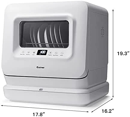 COSTWAY Portable Countertop Dishwasher, with 7.5L Openable Water Tank - image 7