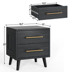 Bedroom Furniture Set - Includes Queen Bed Frame, Nightstands Set of 2, 5 - Drawer Dresser & Double Wide 6 - Drawer Dresser - Modern Storage Solution for Stylish Home Decor, Black - image 10