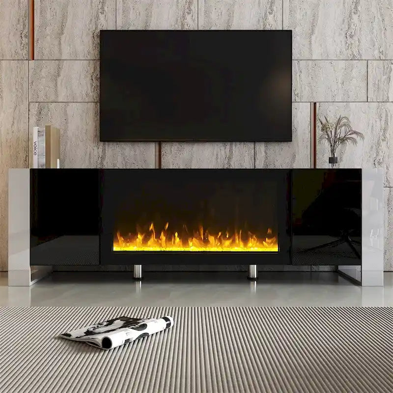 Contemporary TV Stand with Electric Fireplace - Fits TVs Up to 78 Inches - image 3