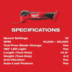 2836-21 Cordless Brushless Oscillating Multi-Tool Kit with Battery and Charger - image 14